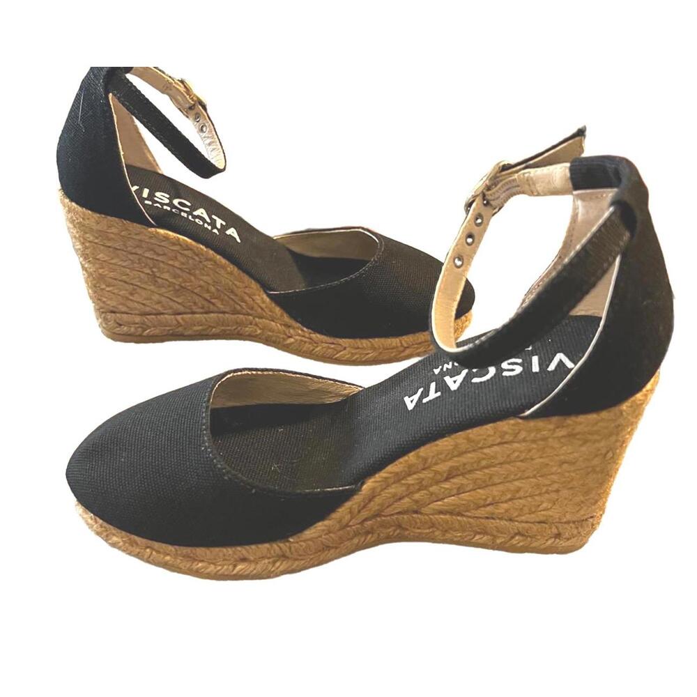 Handcrafted Viscata Barcelona Canvas Wedges|Mediterranean Chic Aesthetic | US 5 - Picture 2 of 7